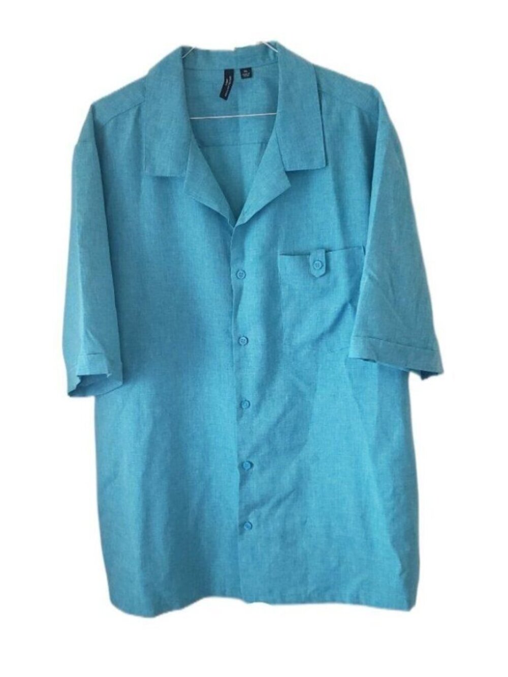 Design Collective by Cintas Men's Teal Button Down Short Sleeve Shirt w/Pocket